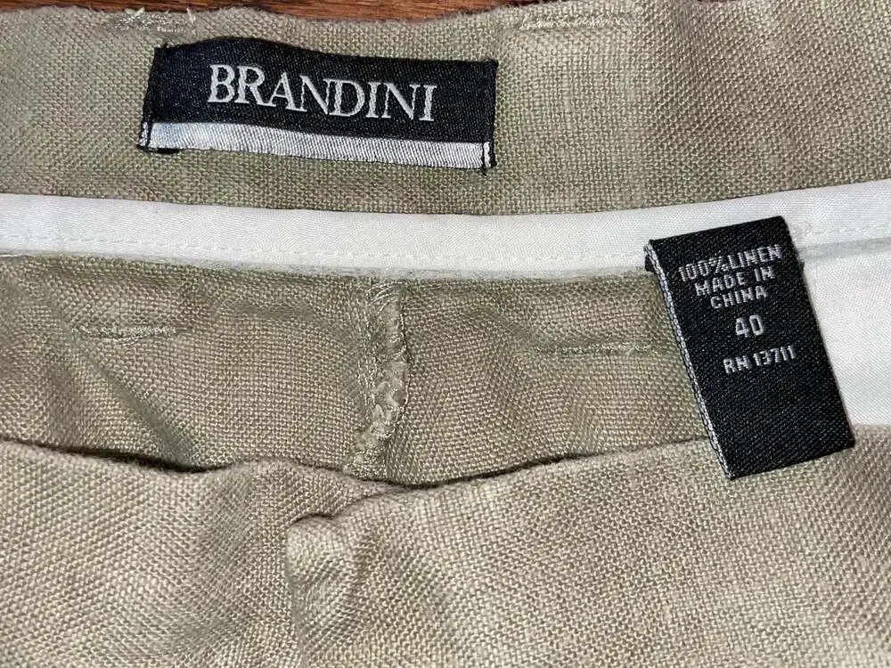 Brandini Linen Blend Shorts Beige Neutral Coastal Old Money Size 40